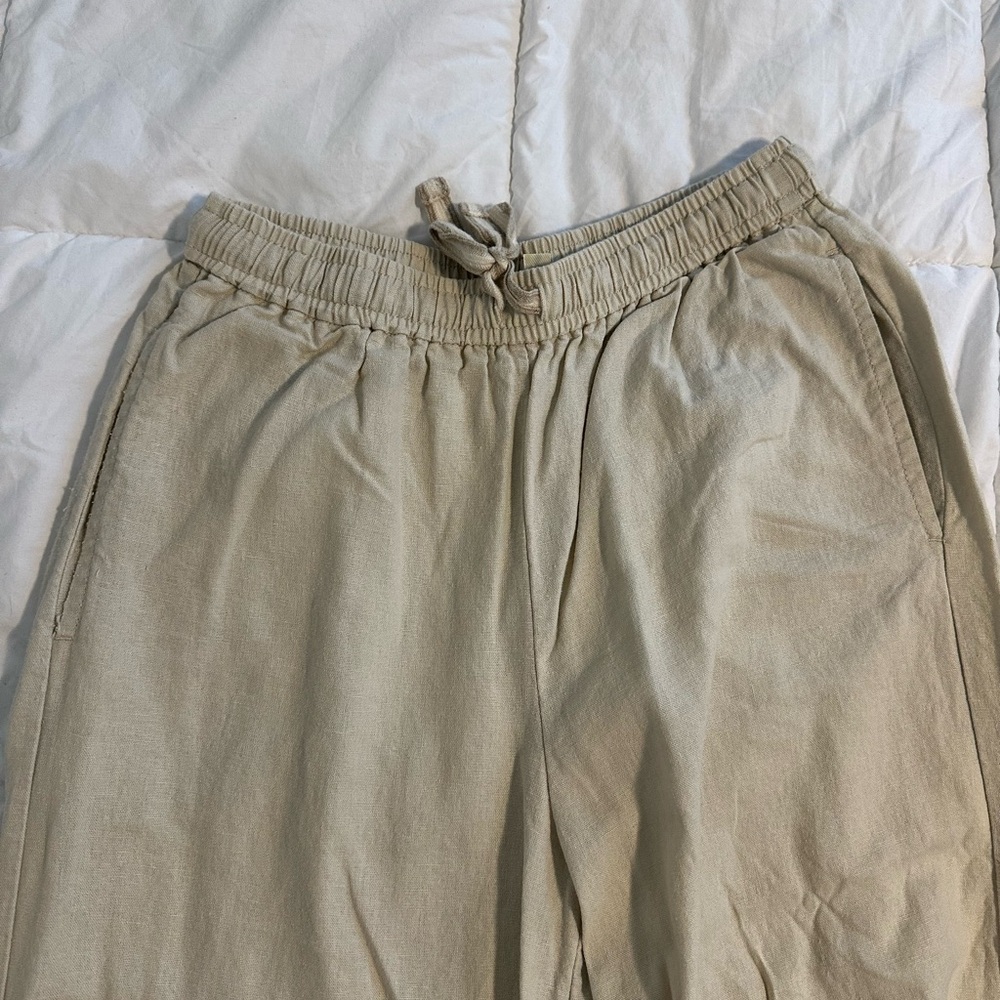 Women’s Beige Linen Max Studio Trousers